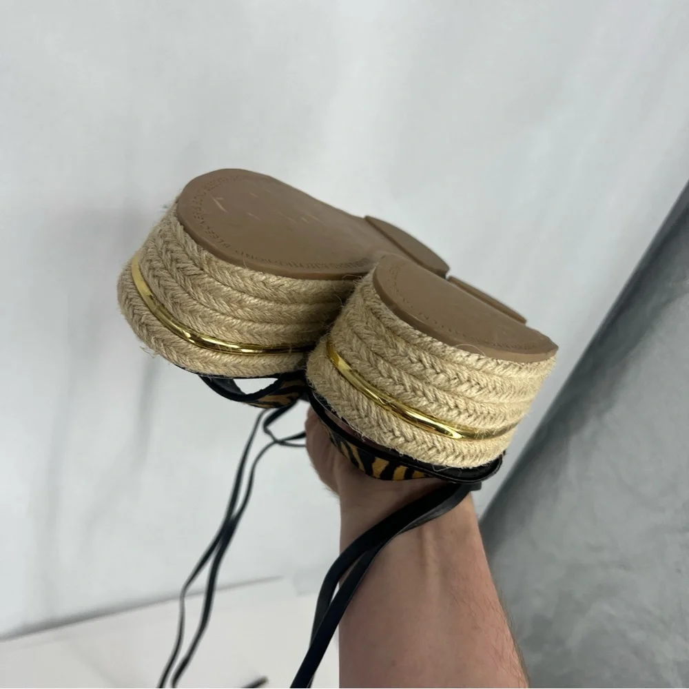 Bleecker & Bond Espadrille Platform Sandals with Ankle Wrap